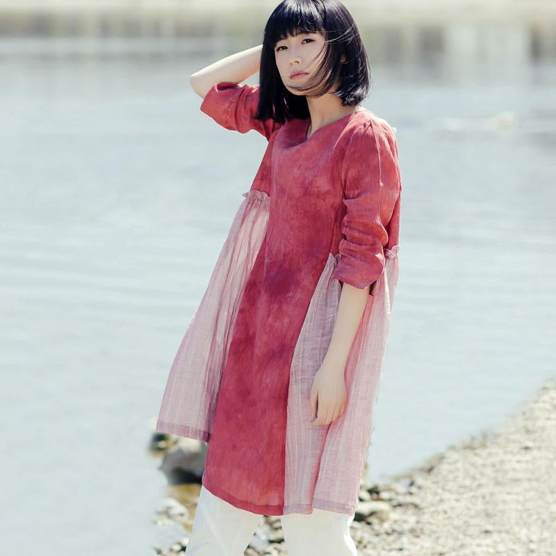 retro linen dress